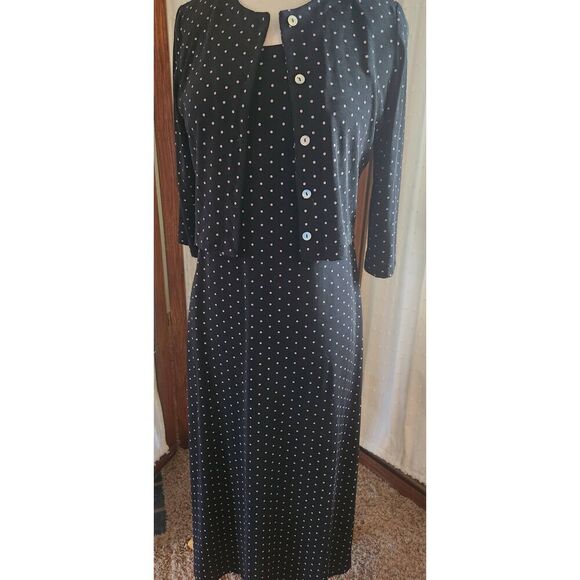 Ronni Nicole Petite black and white polka dot jacket dress - Picture 1 of 11